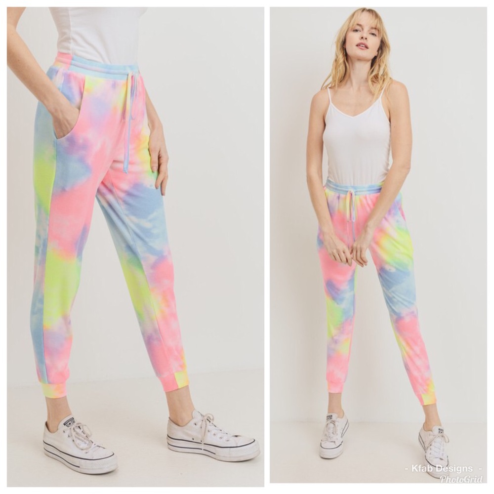 🌈LAST 2! Tie Dye Rainbow Super Soft Joggers! - Picture 6 of 7